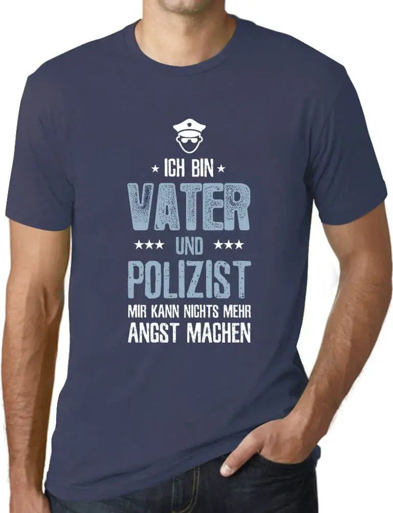 Herren Grafik T-Shirt Vater Polizist Papa Öko-Verantwortlich Vintage Jahrgang Kurzarm Lustige Druck Geburtstag Geschenk Mann