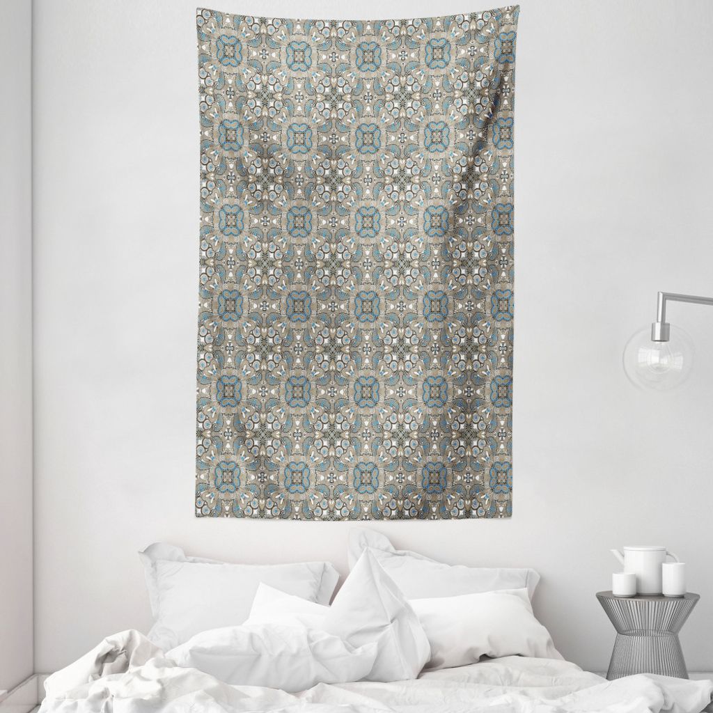 ABAKUHAUS Ethnisch Wandteppich und Tagesdecke, Persische Arabesque Flora aus Weiches Mikrofaser Stoff Waschbar ohne Verblassen Digitaldruck, 140 x ...