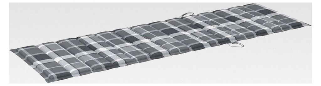 Sonnenliegenauflage Grau Karomuster 200x70x3 cm Oxford-Gewebe