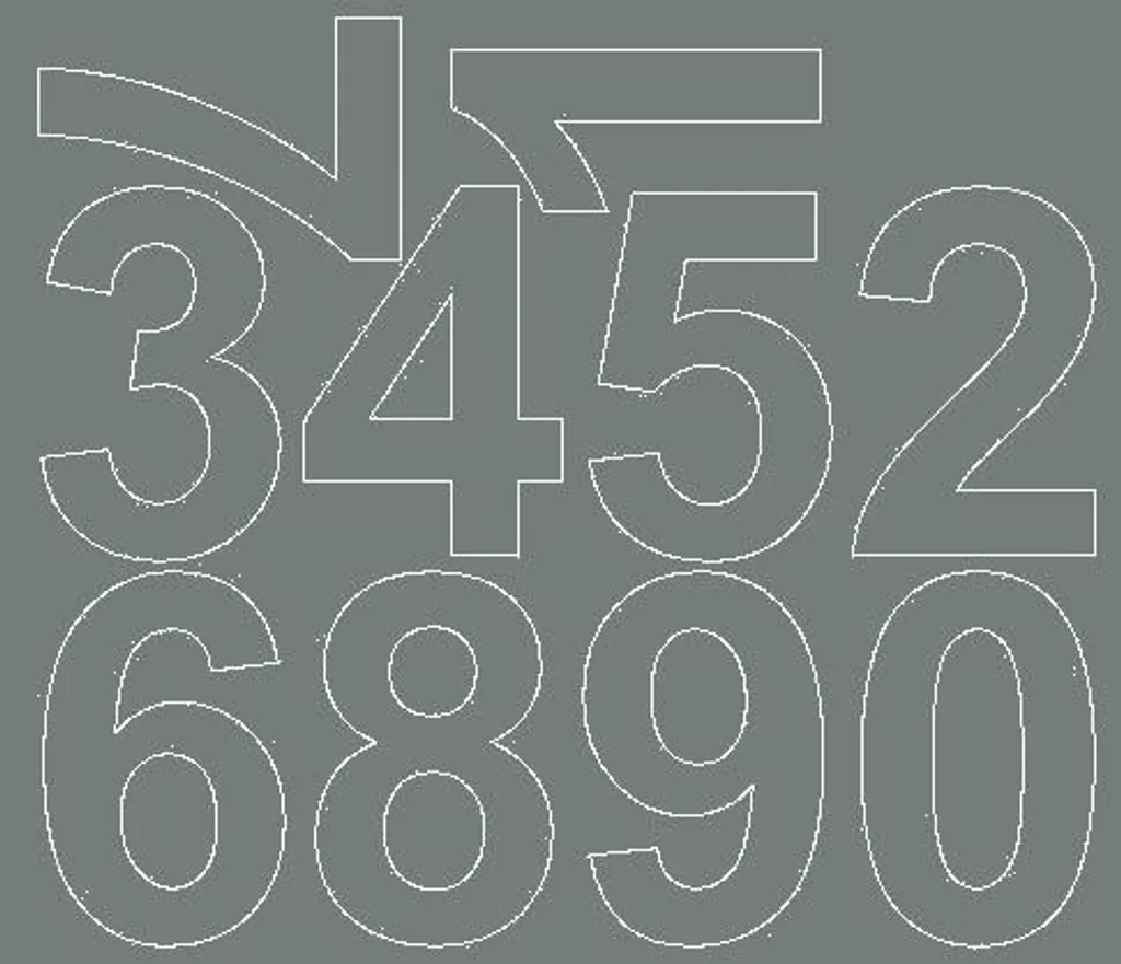 Adesivi Numerici Grigio Opaco 8 cm | Design Minimalista Casa/Ufficio