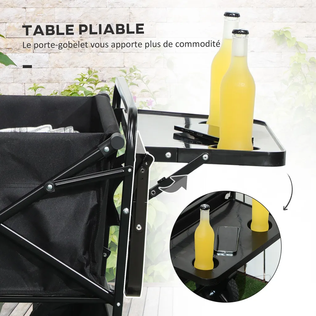 Chariot de Transport Pliable pour Éviter le Mal de Dos en Sortie