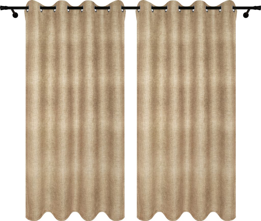Fertigvorhänge mit Ösen 140x250 cm 2 Stücke Leinenmuster beige Vorhänge für Wohnzimmer