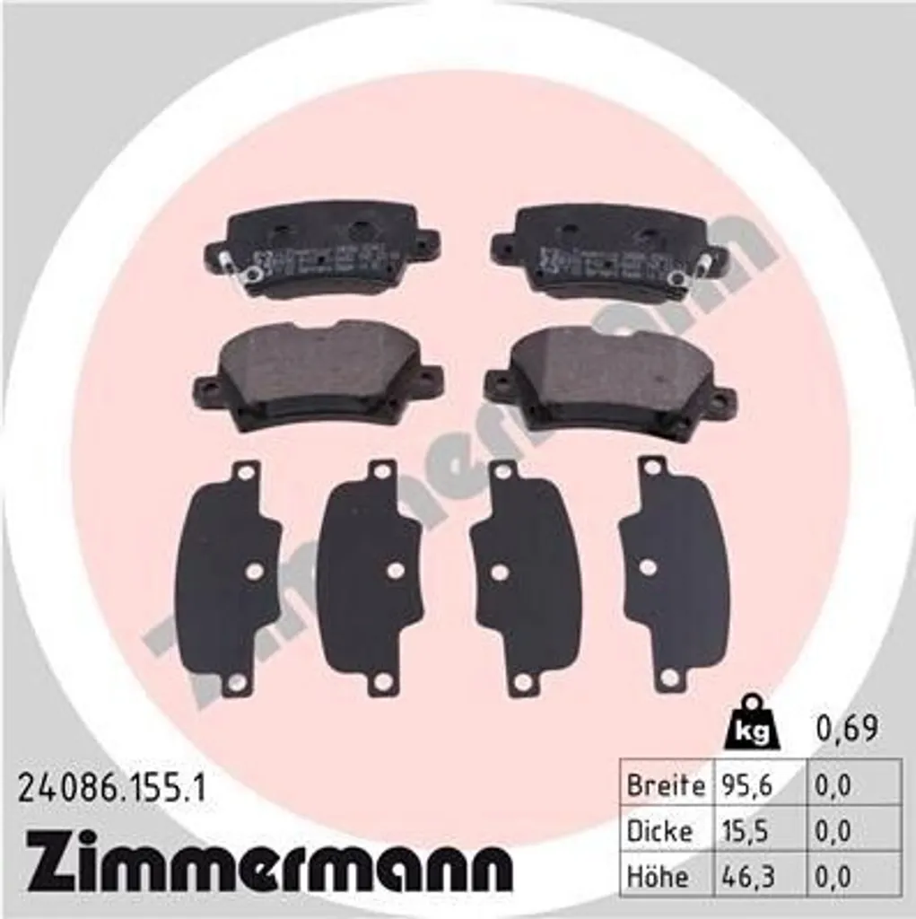 Plaquettes Zimmermann 24086.155.1 : Stop aux bruits de frein Civic VIII