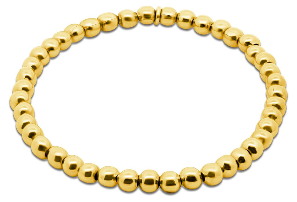 CO88 Collection - 8CB-91343 - stalen kralenarmband vrouwen - 5 mm - goudkleurig