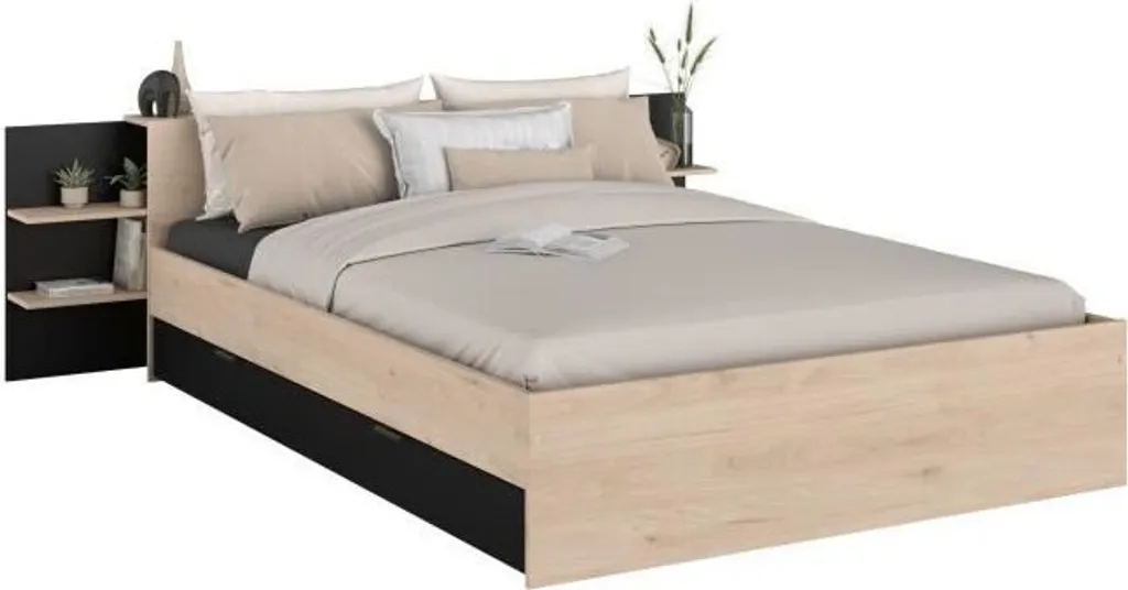 Aménagez votre Chambre avec le Lit HORN 140x200 cm Tiroir Inclus
