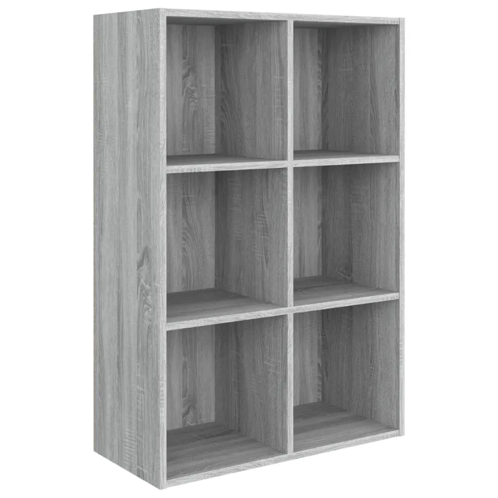 Bibliothèque en Bois d'Ingénierie Gris Sonoma, Meuble Étagère Durable