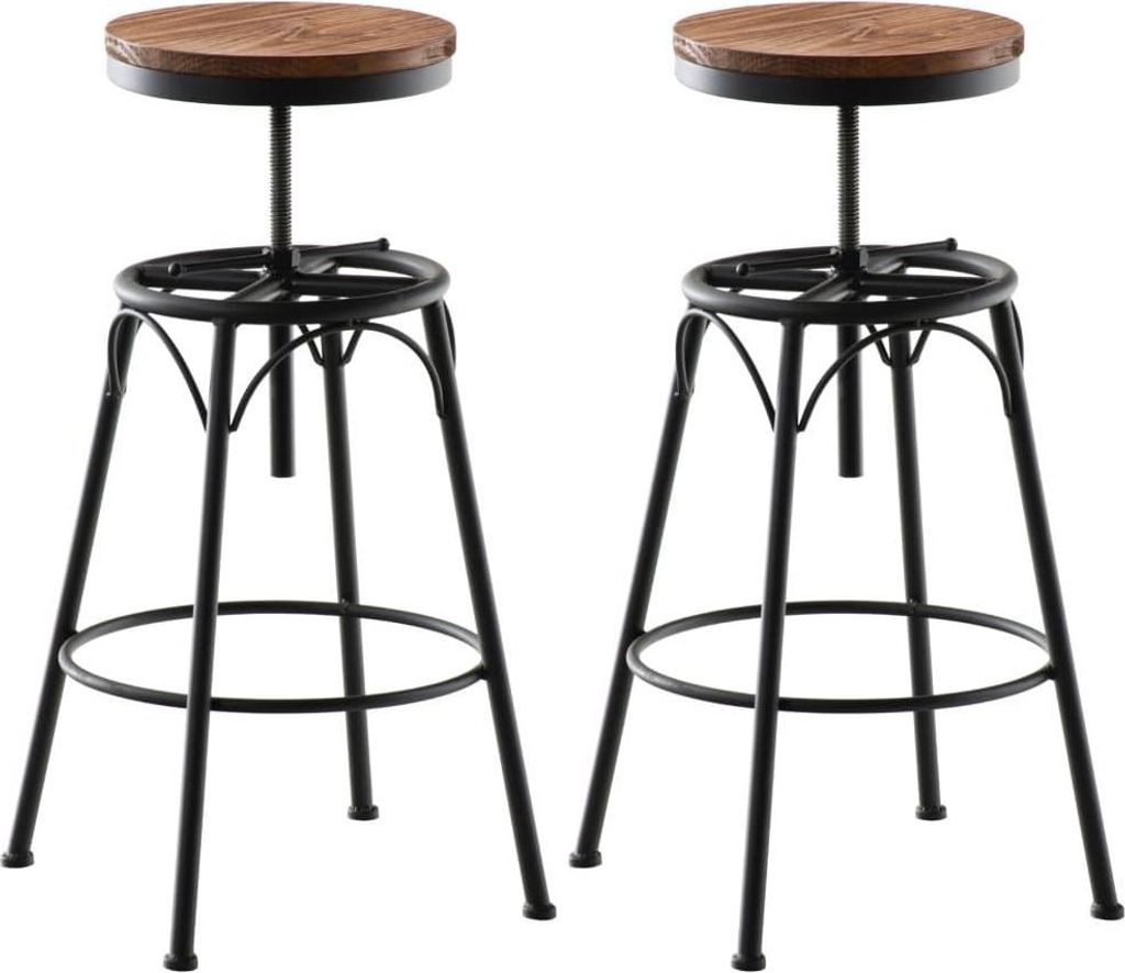 2-teiliges Set Barhocker - Küchenhocker - Drehbarer Sitz, höhenverstellbar | Farbe: Schwarz