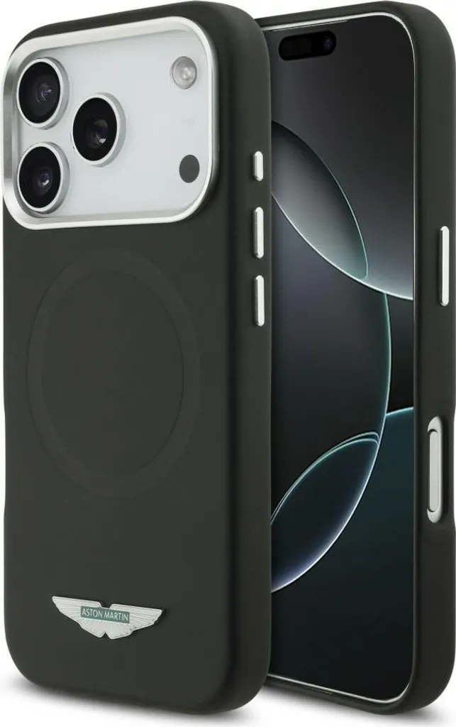 Étui de luxe iPhone 17 Pro Aston Martin MagSafe cuir synthétique noir