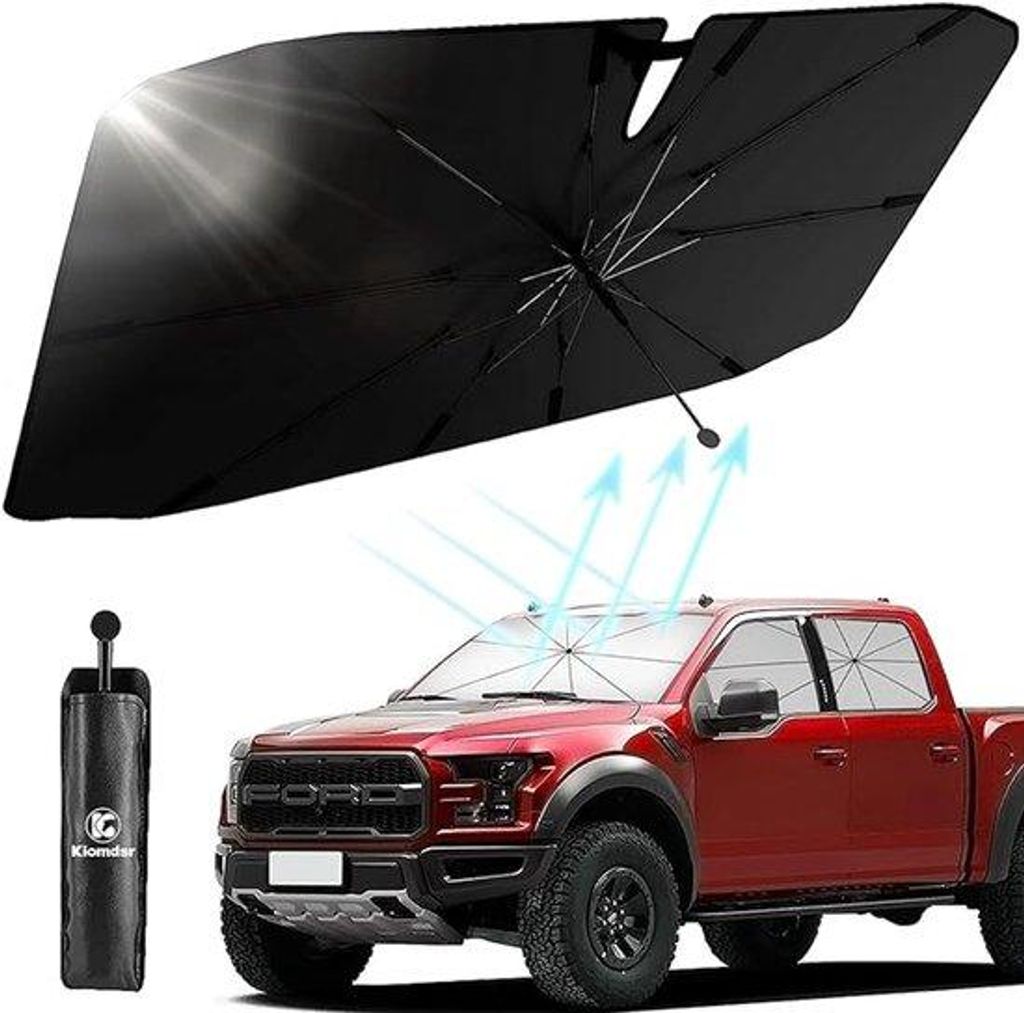 Famanu Sonnenschutz für das Auto - 2025 Upgrade - 360° drehbar - faltbare Windschutzscheibe - UV-Schutz - Wärmeisolierung - einfache Lagerung - ...
