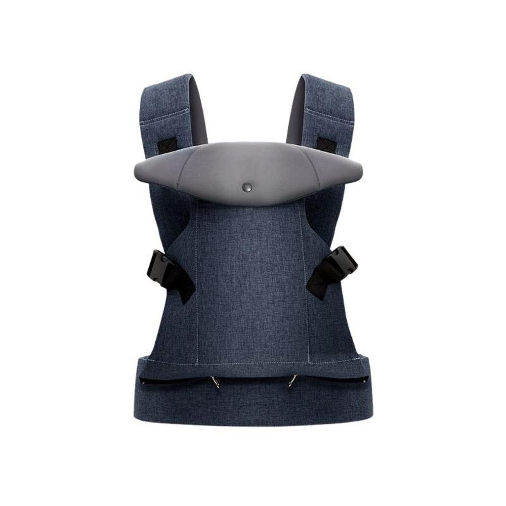 Verstellbare Babytrage 3-in-1, ergonomische Tragehilfe mit Kopfstütze, atmungsaktiv, abnehmbar, für 1–36 Monate, Ganzjahres-Style, Blau