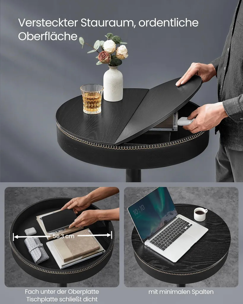 Table mange-debout réglable noire Collection EKHO pour cuisine et bar - 4
