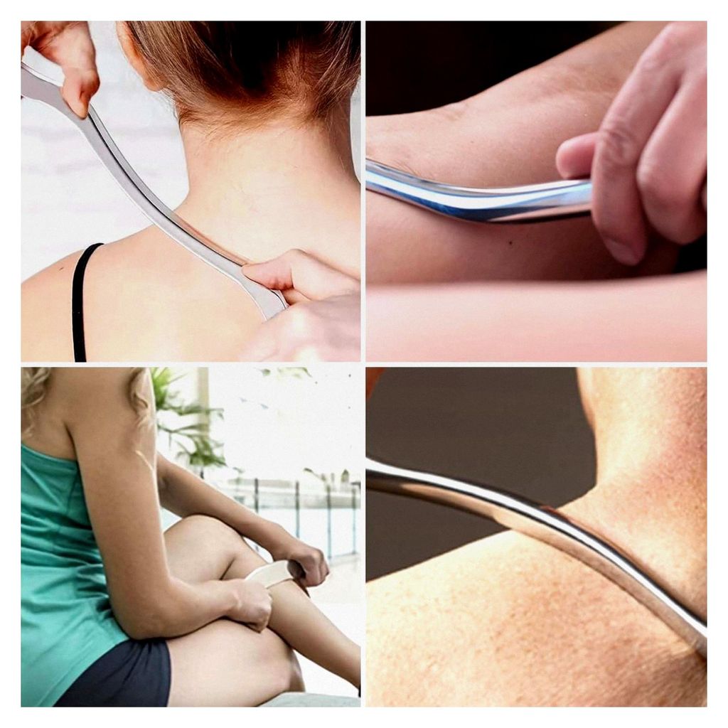 Faszien Schaber für den Körper, Gua Sha Werkzeug aus Edelstahl, 8 mm, zur Akupunkturtherapie zur Linderung von Muskelschmerzen