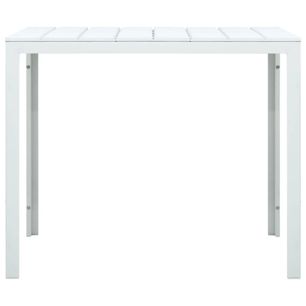 Table basse HDPE blanche aspect bois 78x78 cm résistante aux intempéries