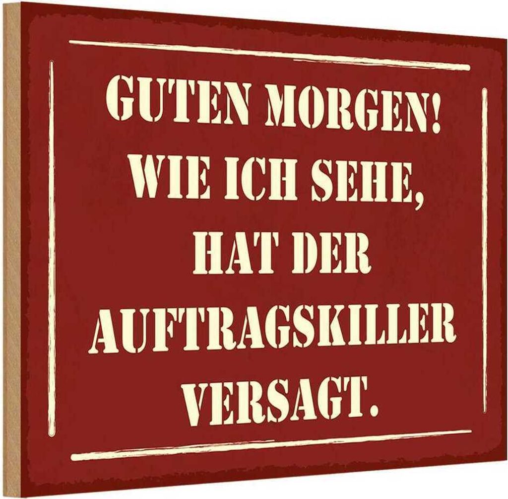vianmo Holzschild 12x18 cm Morgen Auftragskiller versagt Dekoration