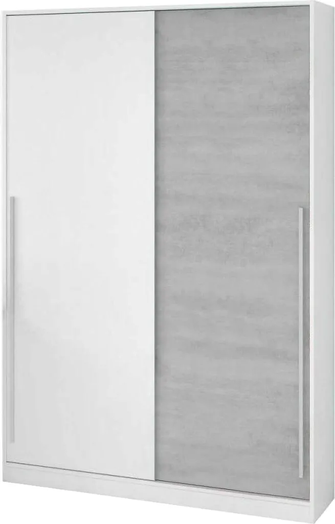 Armoire Aristode Gris Ciment 120x200cm - 4 Étagères de Rangement XL
