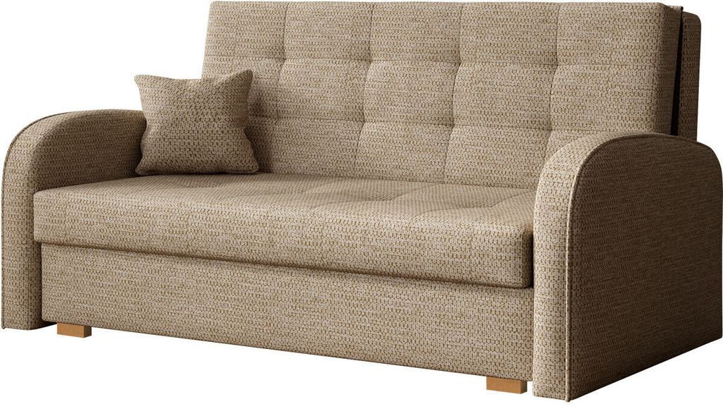 MIRJAN24 Schlafsofa Viva Gold III, 3 Sitzer Polstersofa mit Schlaffunktion und Bettkasten, Stilvoll Polstercouch (Aragon 14)