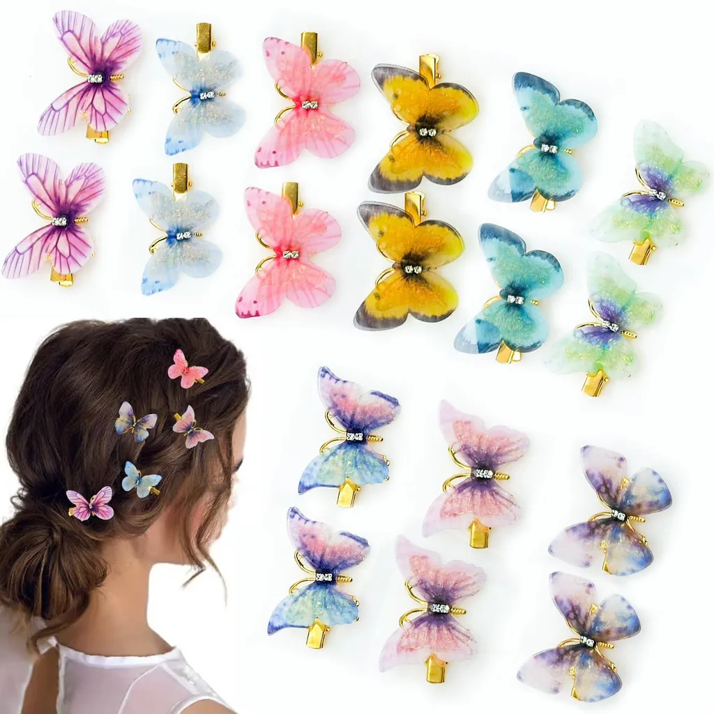Barrettes papillon scintillantes pour enfants : jolis bijoux de cheveux