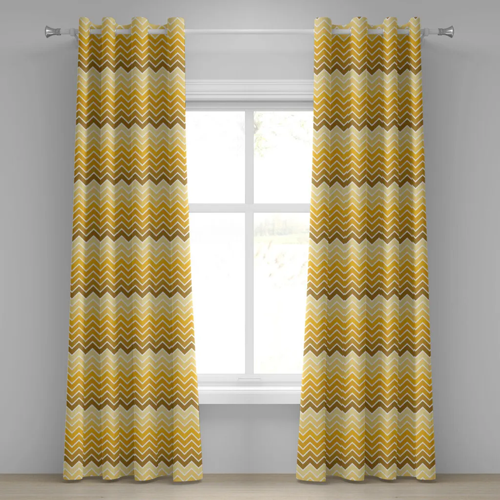 Tende ABAKUHAUS Zig Zag Oro Giallo 280x225cm per Soggiorno e Feste