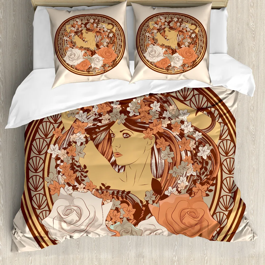 Set Copripiumino ABAKUHAUS 155x220 Ragazza Hippie Anallergico Prezzo