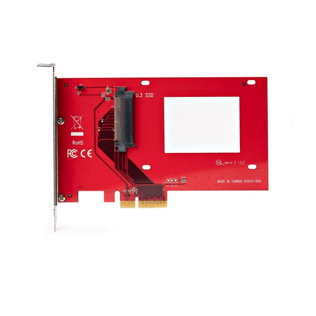 StarTech.com Scheda adattatore da U.3 a PCIe, adattatore PCIe 4.0 x4 per SSD U.3 NVMe da 2,5", scheda aggiuntiva PCI Express SFF-TA-1001 per desktop/server, conforme a TAA - Indipendente dal Sistema Operativo - 5