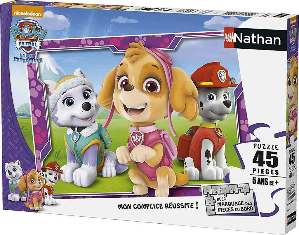 Puzzle enfant 45 pièces Nathan Paw Patrol avec Stella et Everest
