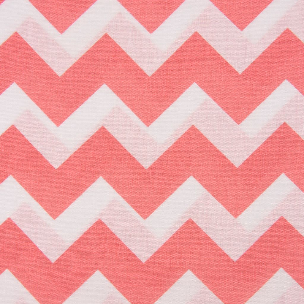 Baumwollstoff Chevron Zacken breit koralle weiß 1,40m Breite