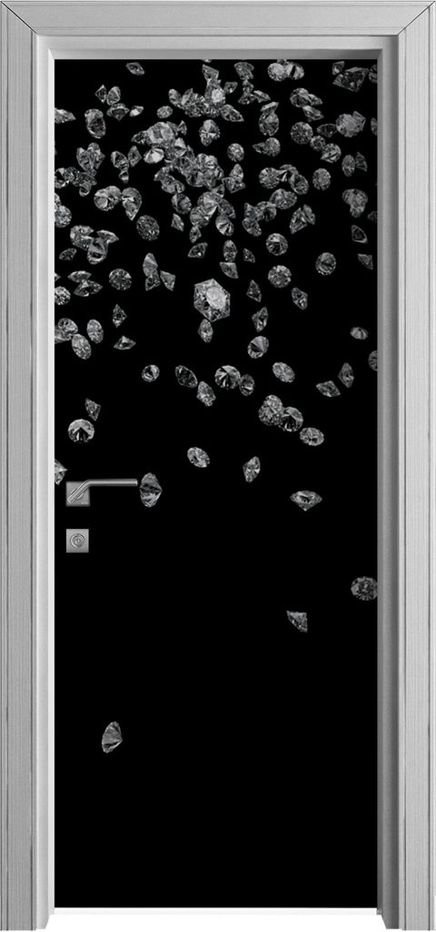 Tür Selbstklebende 80x210 cm Türfolie Türtapete Klebefolie - Diamanten Edelsteine