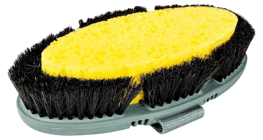 Waschbürste Flex mistel mit zweifach biegsamem Rücken für Pferde, Rücken 18,5 cm
