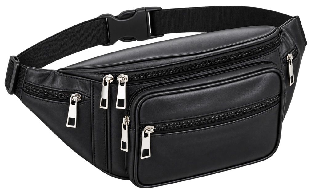 Gürteltasche Leder 6 Taschen Bauchtasche Hüfttasche Produktbild 