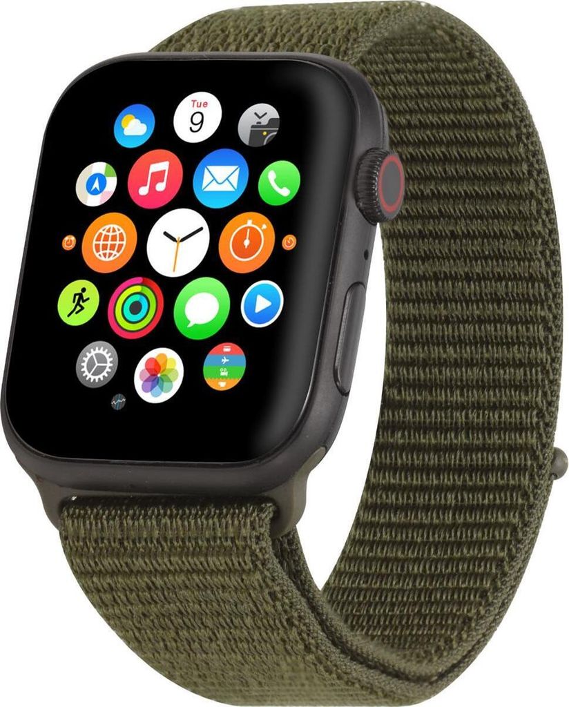 Conie Ersatz Armband passend für die Apple Watch 1 2 3 4 5 6 7 8 9 10 SE 38mm 40mm 41mm 42mm Größe Universal Material Nylon Premium Sport Uhrena...