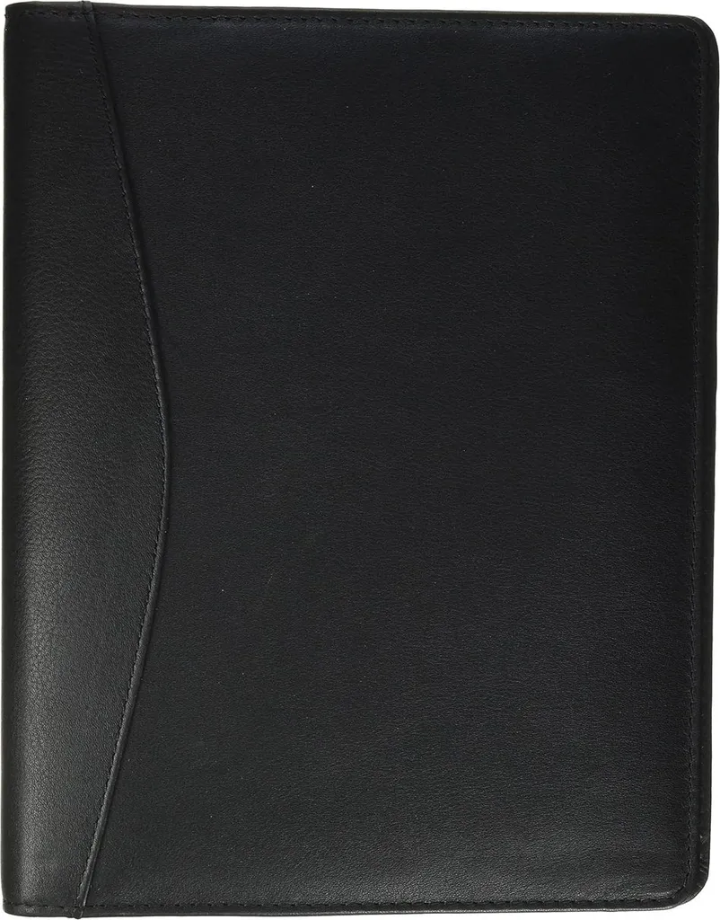 Classeur à anneaux A5 en cuir nappa noir pour documents - 1 pièce