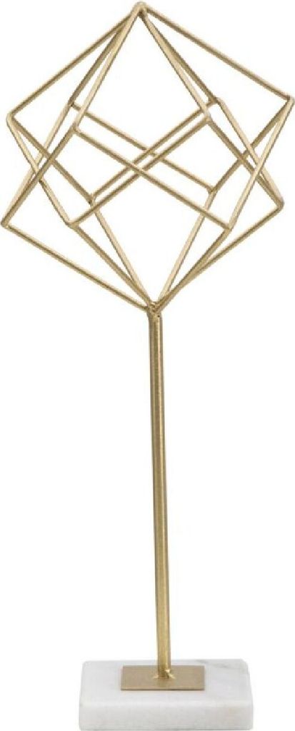 Mauro Ferretti Skulptur Cube 16x18x41,5 cm gold-weiß