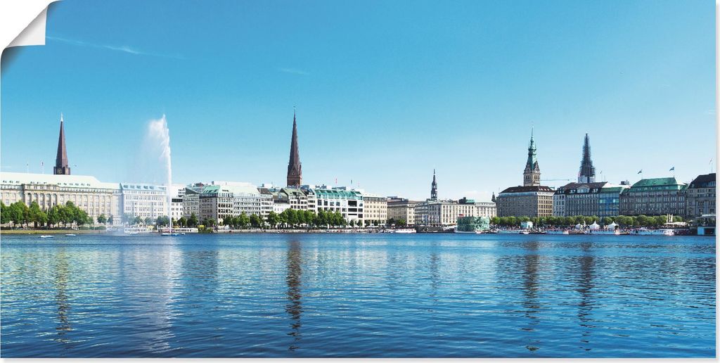 ARTland Poster Hamburg Alsterpanorama Größe: 100x50 cm