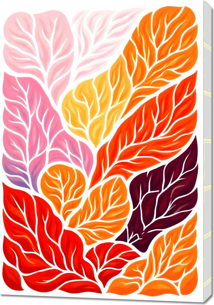 Bild 70x100cm Blätter Minimalistisch, Innenräume Skandinavischer Stil, Boho