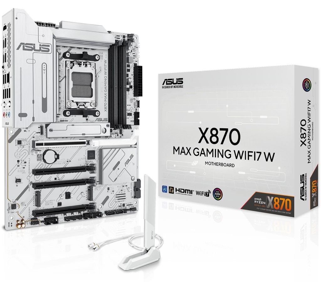 ASUS MB ASUS AMD AM5 X870 MAX GAMING WIFI7 White - Mainboard - AMD Sockel AM5 (Ryzen Zen4)