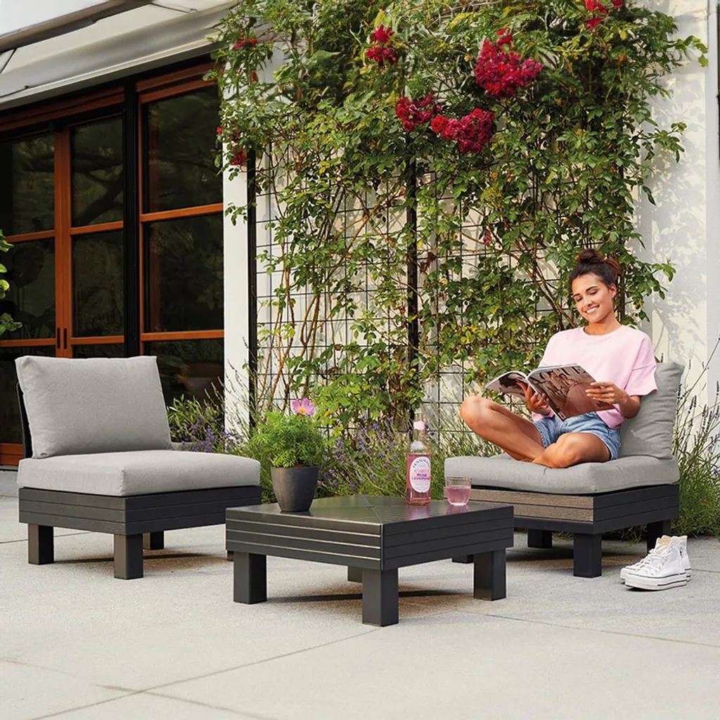 Keter Elements Ensemble modulaire pour balcon graphite - Mobilier compact - 11