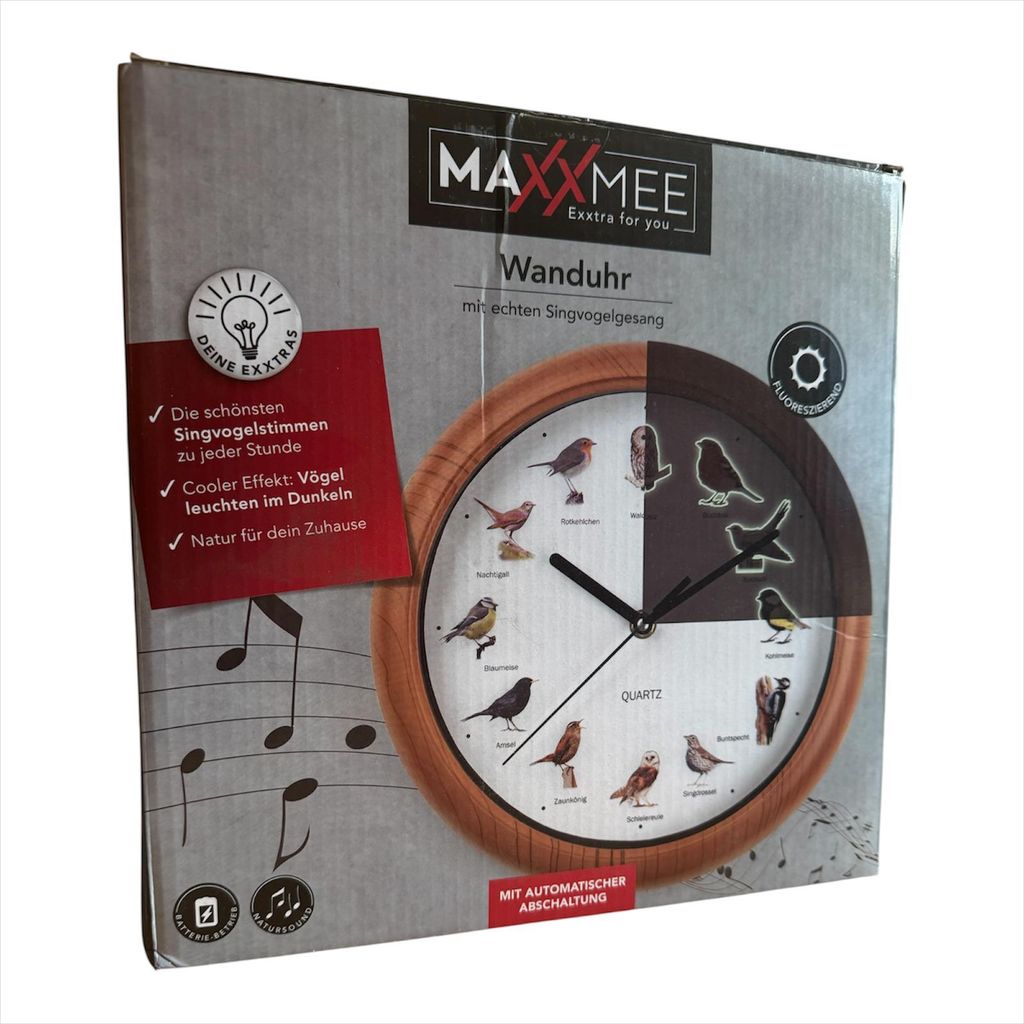 Orologio da parete MAXXMEE 2 voci di uccelli canterini e Immagine del prodotto 