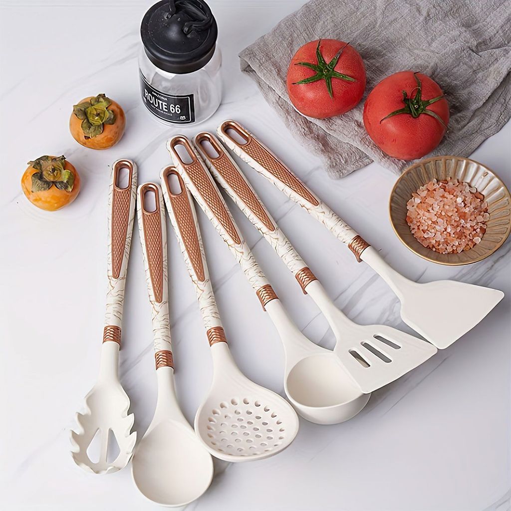 Kochbesteck-Set 12-teiliges Silikon-Kochgeschirr-Set, Küchenutensilien, Weiß