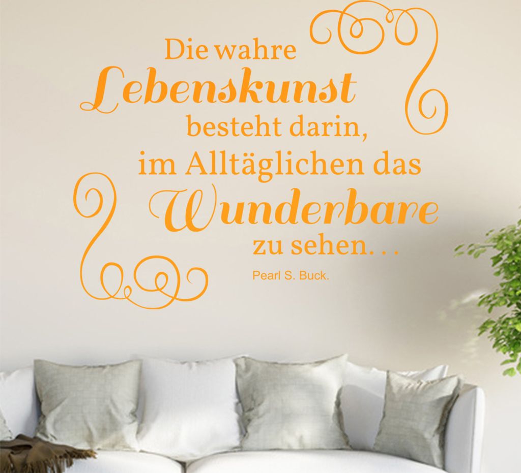 Die wahre Lebenskunst ... Wandtattoo in 6 Größen - Wandaufkleber Wall Sticker - Dekoration, Küche, Wohnzimmer, Schlafzimmer, Badezimmer