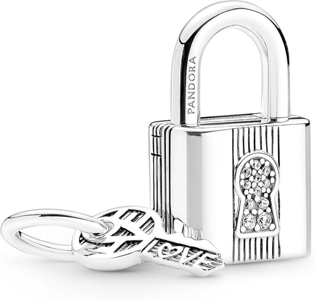 Pandora Charm Anhänger Vorhängeschloss mit Schlüssel Silber Produktbild 