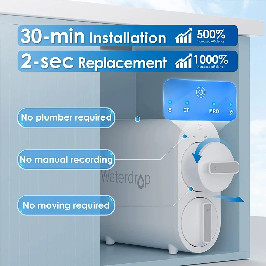Filtre à eau par osmose inverse Waterdrop G2 débit rapide 400 GPD sans cuve - 4