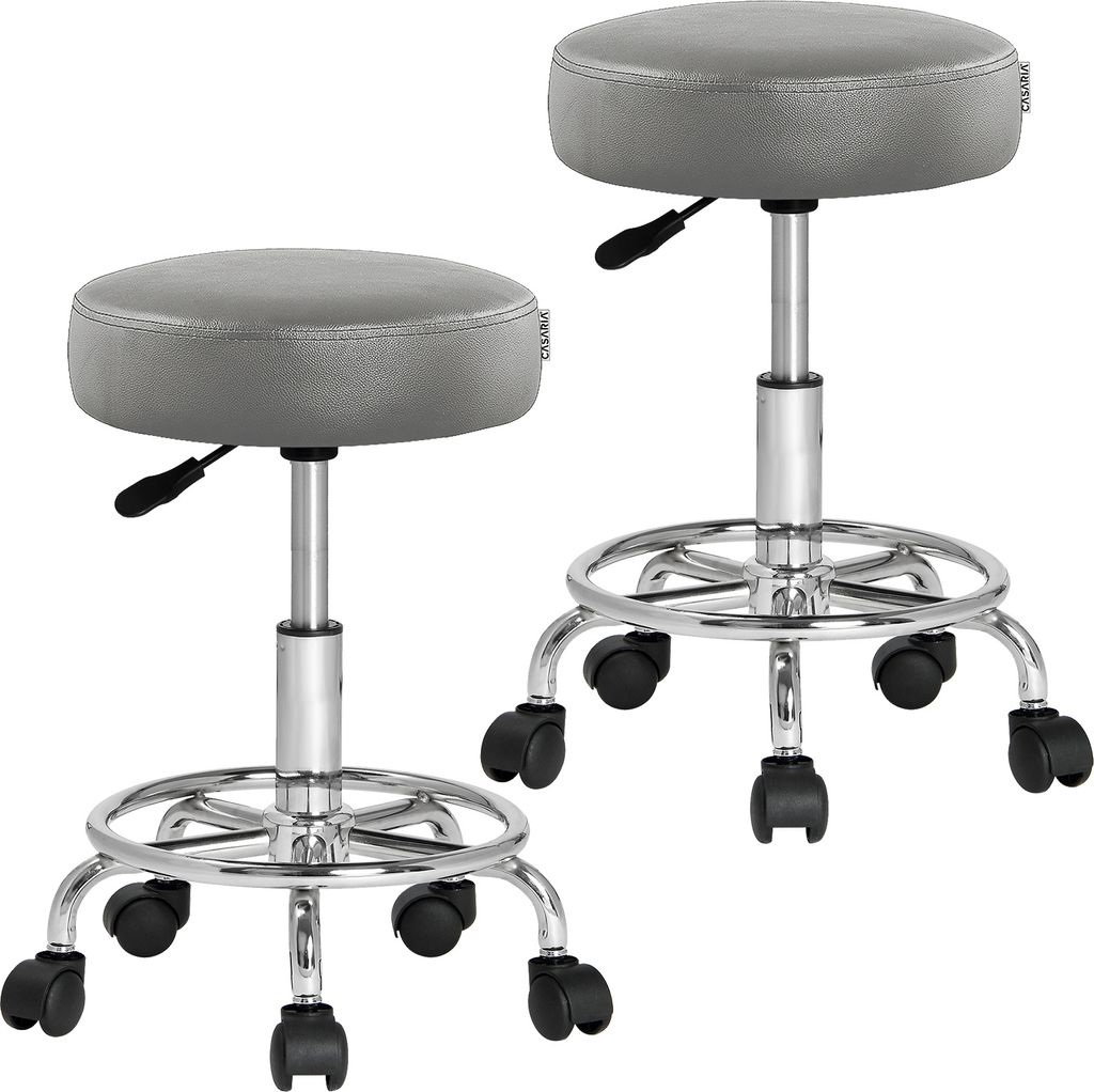 CASARIA® Rollhocker 2er Set Höhenverstellbar 10cm Produktbild 