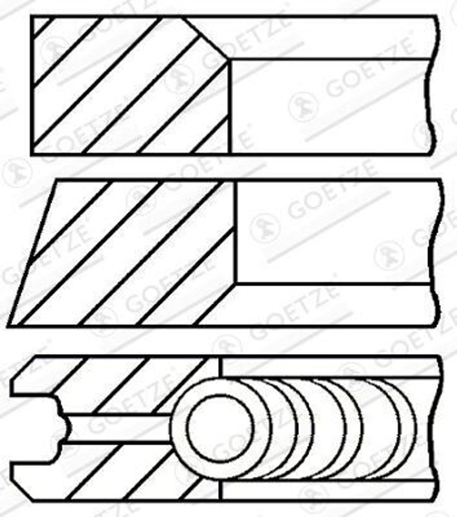 GOETZE ENGINE 08-104107-00 Kolbenringsatz Kolbenringe für Produktbild 