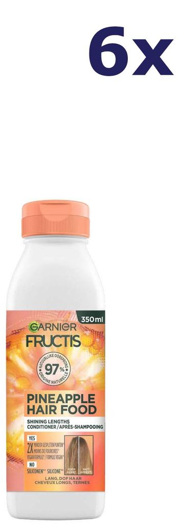 6x Garnier Fructis Pineapple Hair Food Conditioner 350ML