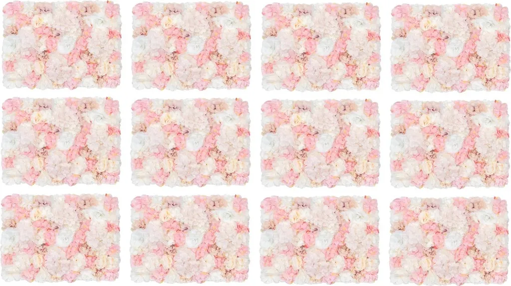 Fleurs Artificielles Murales 12pcs : Déco Sans Entretien Blanc Rose