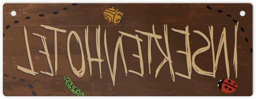 Hôtel à insectes en métal aspect bois pour jardin - Modèle Rustique
