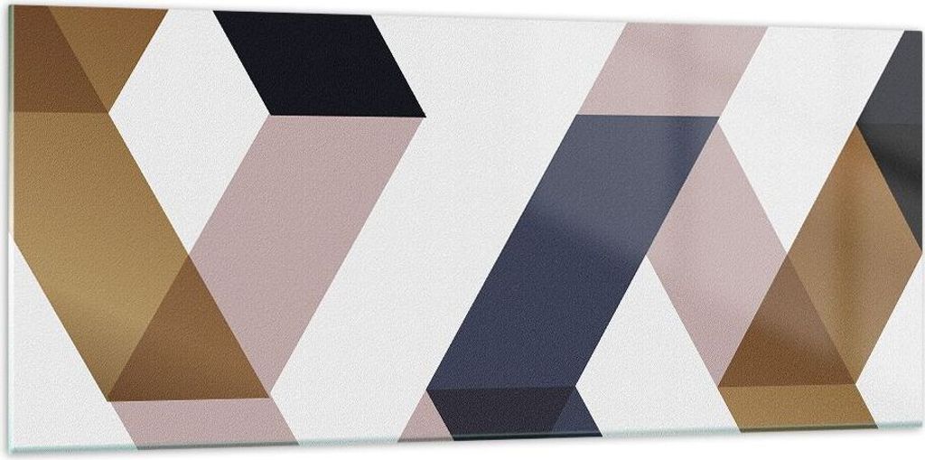 Bilder auf glas - Einteilig - Abstraktion Muster Diamant - 120x50cm - Glasbilder - Wandbilder - Bilder - Wanddekoration aus Glas - Glas Bilder - Wa...