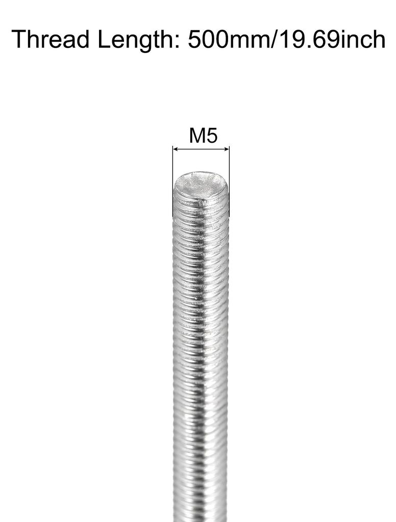 6 Stš¹ck Gewindestange M5 x 500mm Vollgewindestange 304 Edelstahl V2A Gewindestangen A2 Metrisch Gewindebolzen VA Gewindestab Rechtsgewinde Gewin...