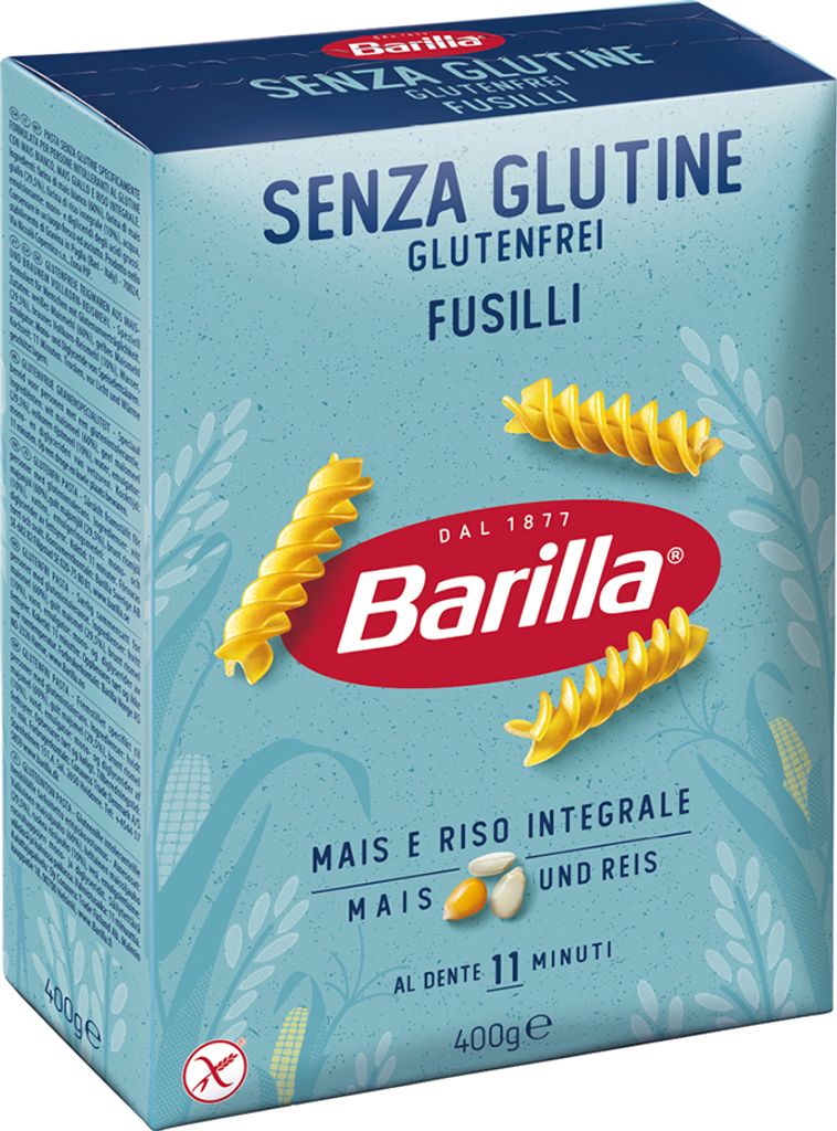 14x Pasta Barilla - Fusilli - Senza Glutine - 400g - Italienische Glutenfreie Nudeln