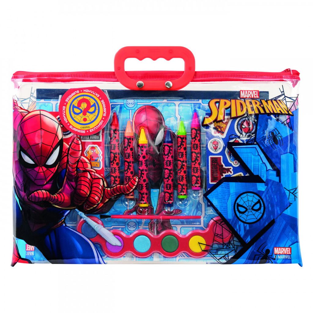 Spiderman Knstlerisches Set in der Spiderman -Tasche